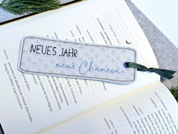 Lesezeichen Neues Jahr neue Chancen - ITH-Stickdatei